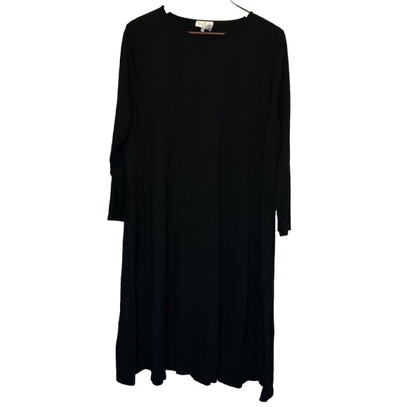 NWOT Dainty Jewells 3X Dress Black Long Sleeve Knee Length Your Favorite Stretch - Picture 4 of 9